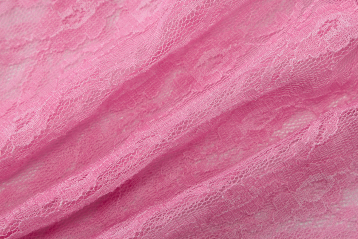 Women summer sexy See-Through Lace Patchwork V-neck Top and shorts two-piece set 19