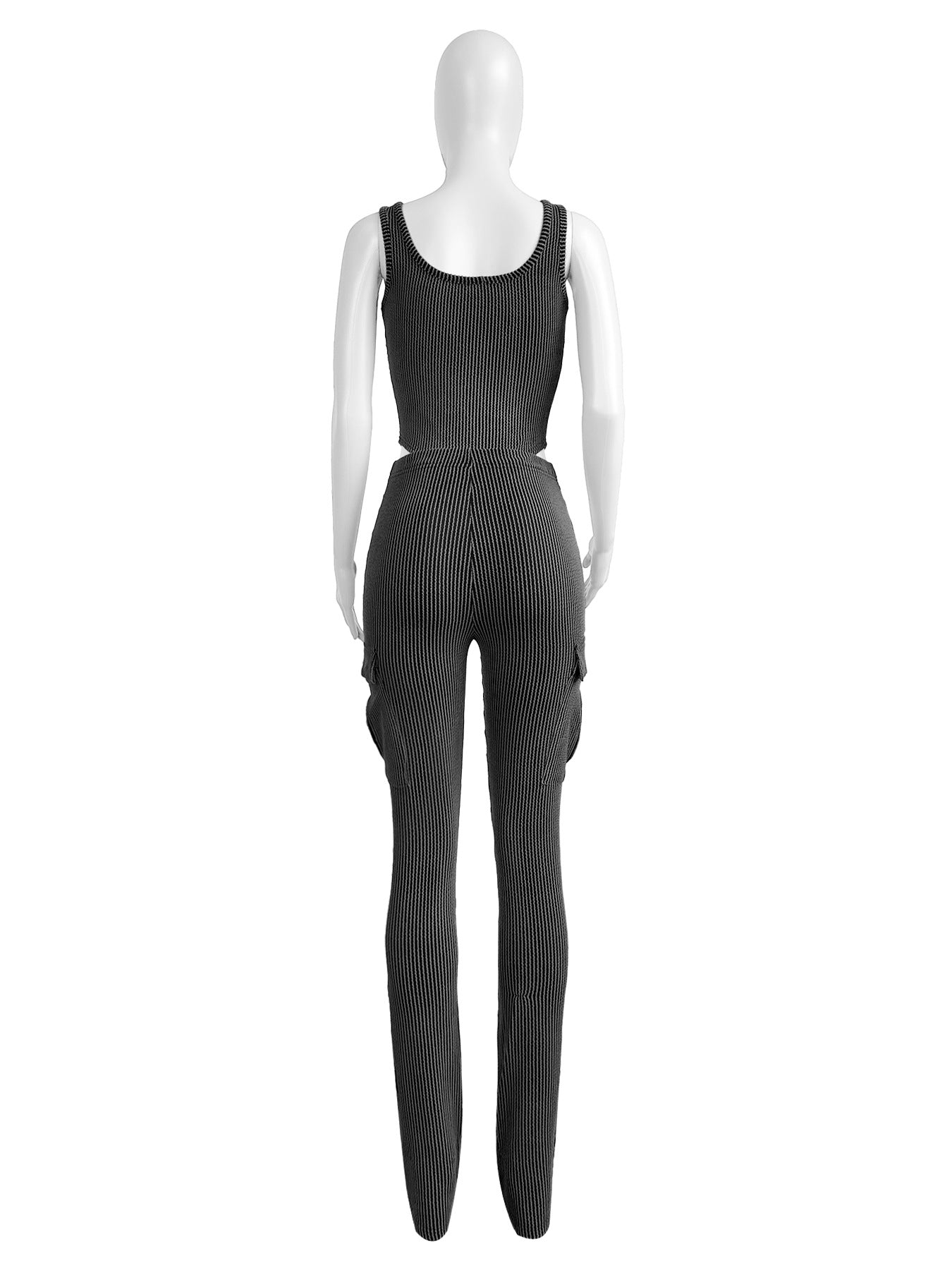 Women Casual Elastic Bodysuit and Pants Two-piece Set 12