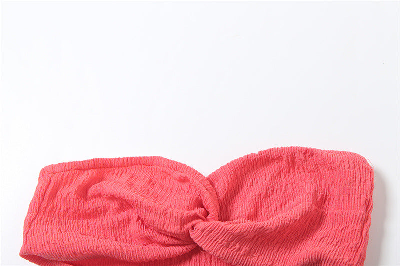 Women Summer Sexy Strapless Top and Long Skirt Two-Piece Set 20