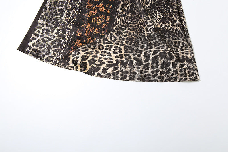 Summer fashion sexy leopard print high waist slim Strap Dress 14