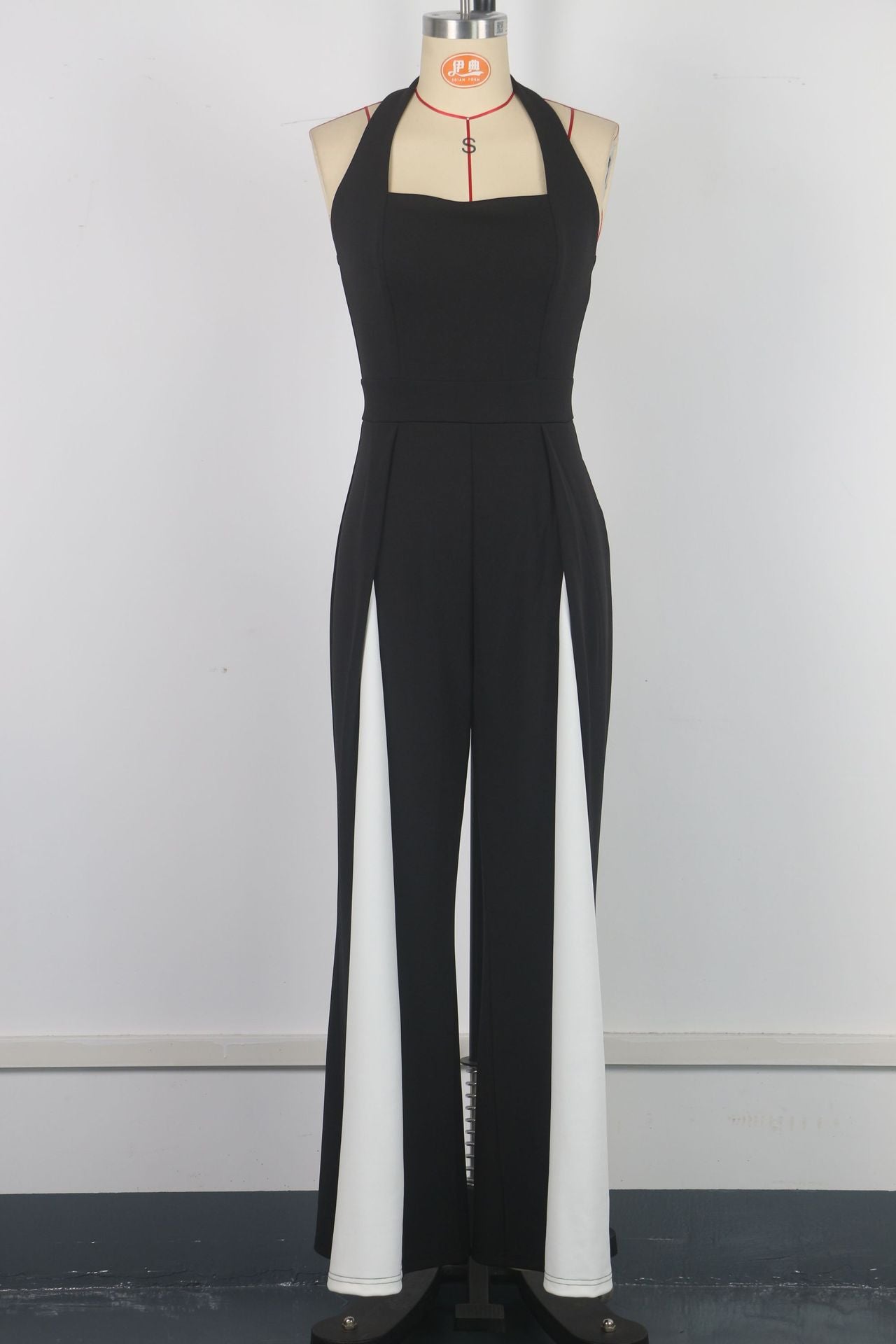 Women’s Sexy Fashion Strap Low-Back Color Block Jumpsuit 9