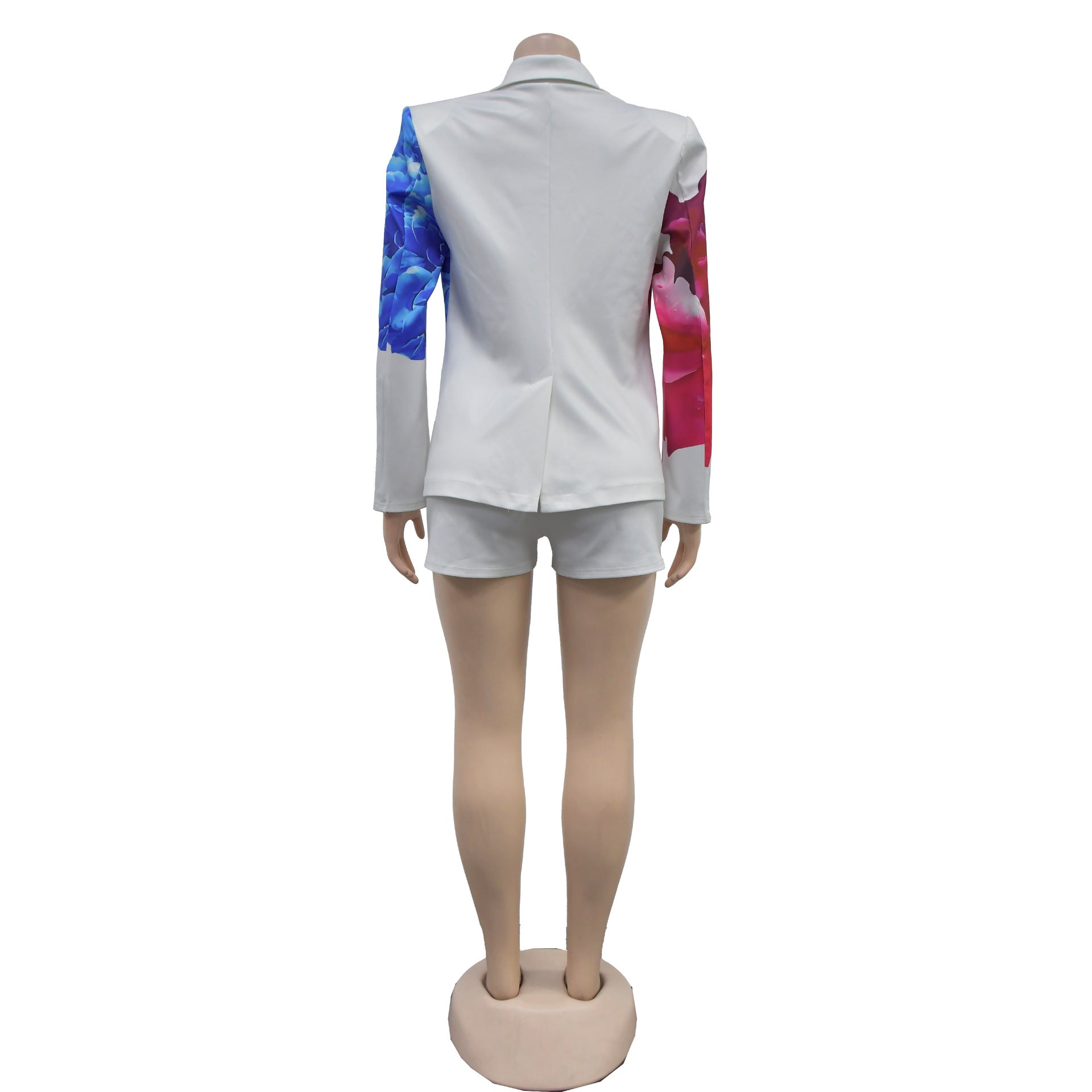 Fashion Women's Sexy Printed Blazer Shorts Two Piece Set 17
