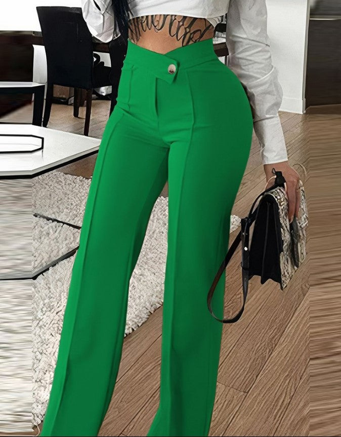 Autumn High Waist Fashion Casual Straight Women's Pants 4