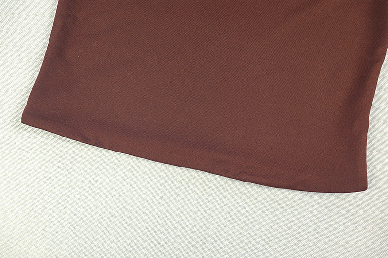 Fashion One-Shoulder Solid Pants Set Slash Shoulder Lace-Up Top Tight Fitting Pants Two-Piece Set 16