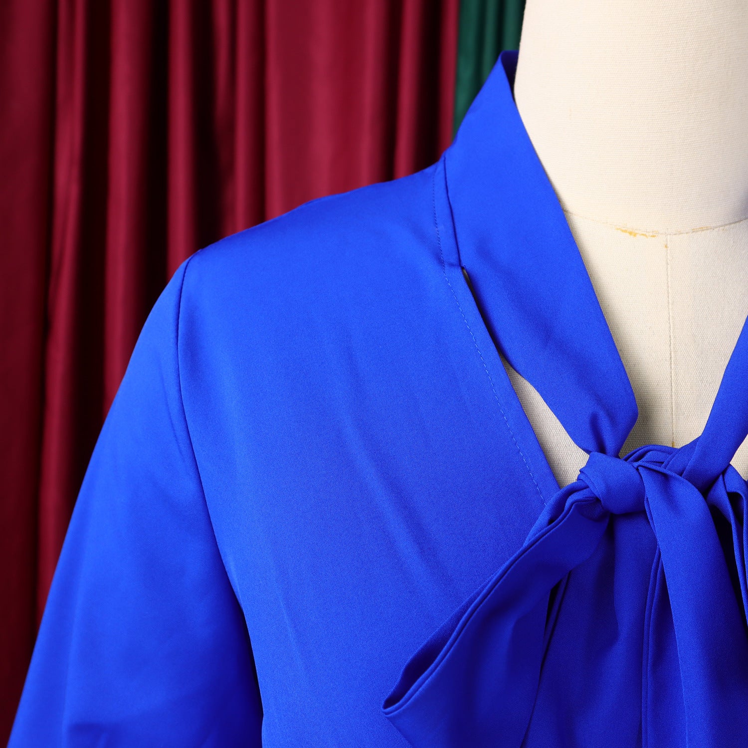 Women 3/4-sleeve tie dress with irregular pleats 36