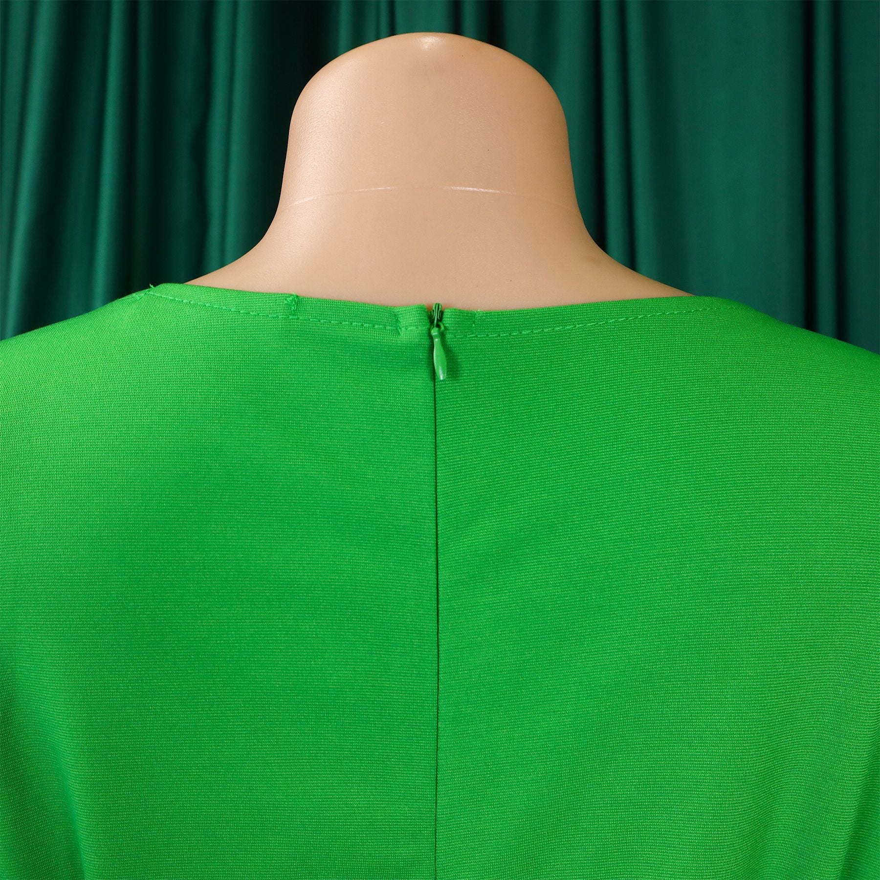 Women's Fashion Pleated Chic Elegant V-neck A-line African Dress 29