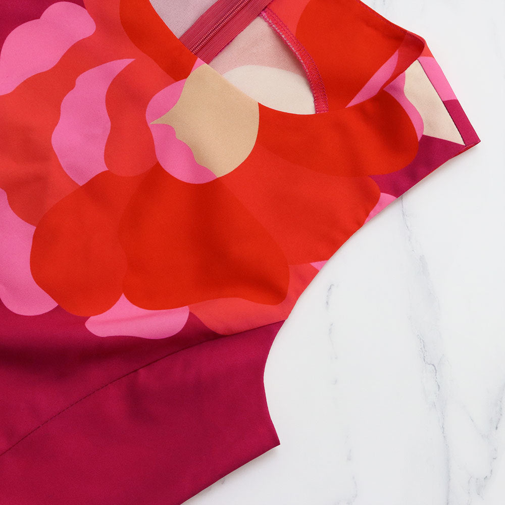 Women's Style Chic printed sleeveless Patchwork pleated dress 9