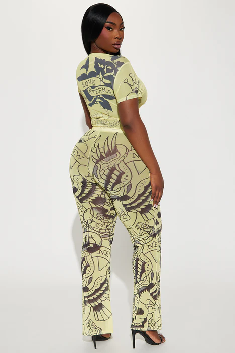 Summer Print Fashion Casual Hollow Short Sleeve Two Piece Pants Set 5