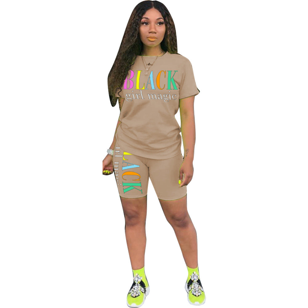 Summer fashionable solid color two-piece fashion casual shorts set 15