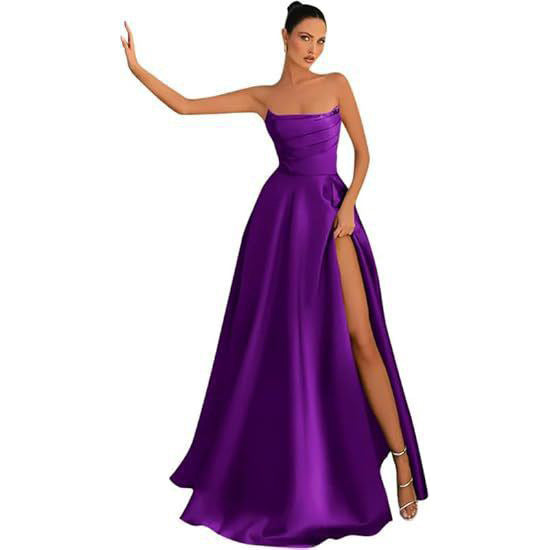 Women Strapless Sexy Slit Formal Party Evening Dress（Processing time need 3-6 days） 37