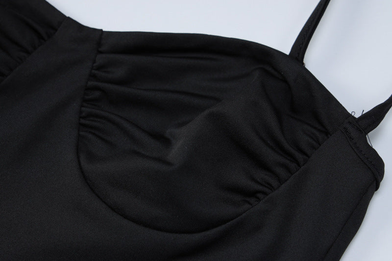 Summer Women's Solid Color Straps Camisole Fashion Bodycon Long Skirt Two Piece Set For Women 12