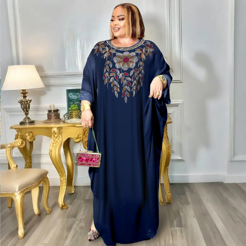 Muslim Robe Plus Size Women's African Two-Piece Dress Set 4