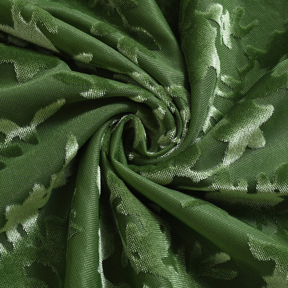 Spring Strap Flocking Sexy Slim Midi Dress for Women 13