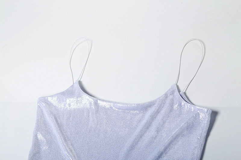 Women Sexy Pleated Knot Strap Dress 12