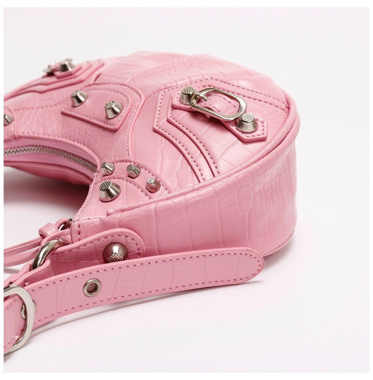 Underarm Bag Rivet Tassel Three-in-one Pleated Bag Shoulder Messenger Bag 11