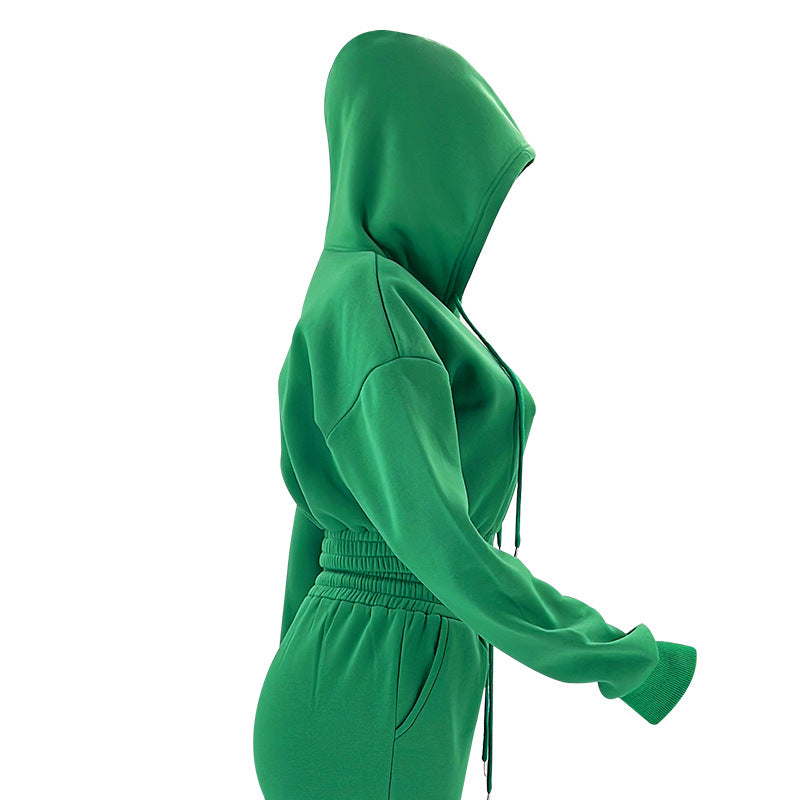 Women Autumn and Winter Zipper Hoodies and Pant Casual Sports Two-piece Set 22