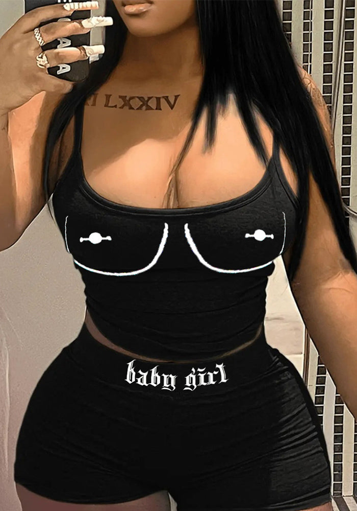 Summer Street Trendy Women's Crop Top Shorts Set