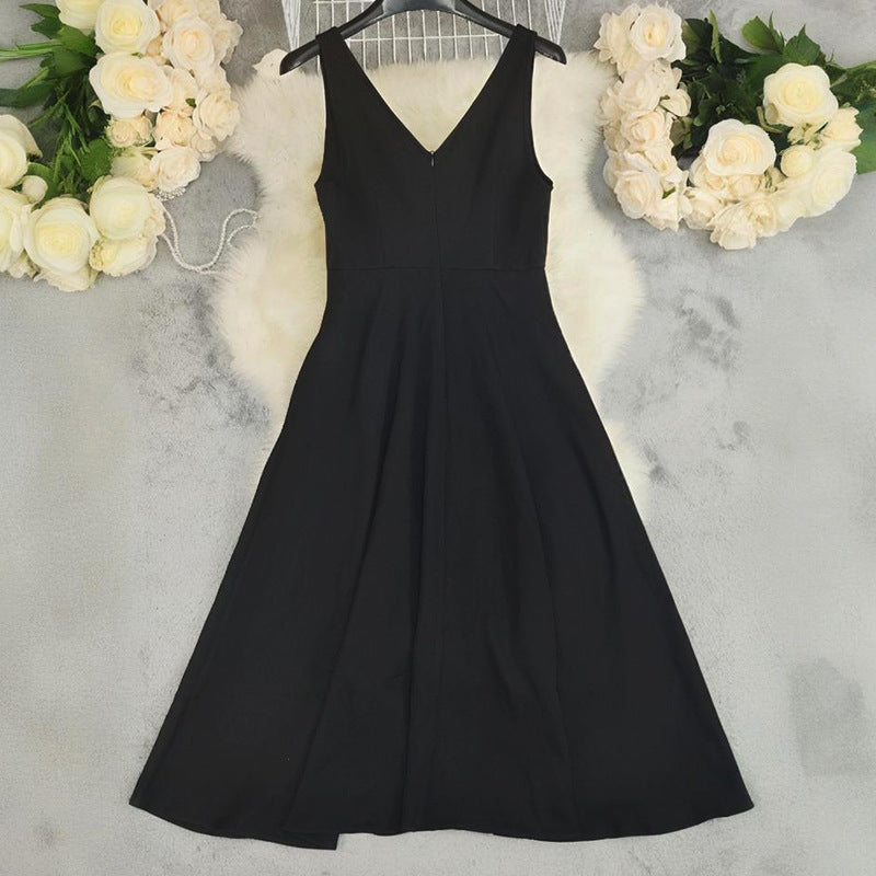 Summer Sleeveless Slim Waist Maxi Swing Dress 4