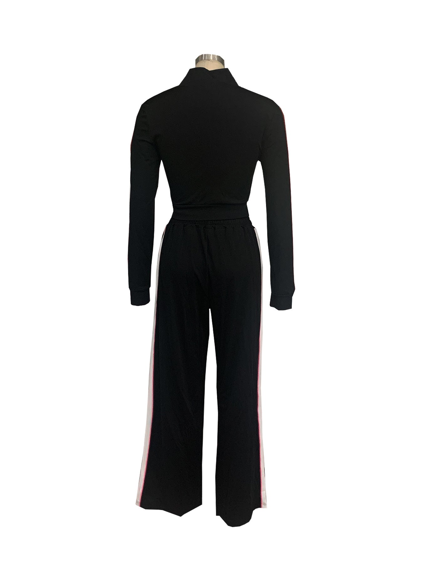 Women Style Street Zipper Contrast Patchwork Top and Pant Set 22