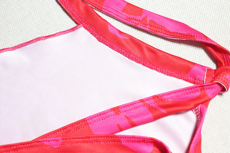 Women Sexy Printed Suspender Backless Strappy Top and Skirt Two-piece Set 20