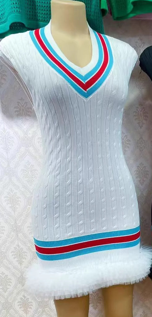 Women's Knitting Short Dress