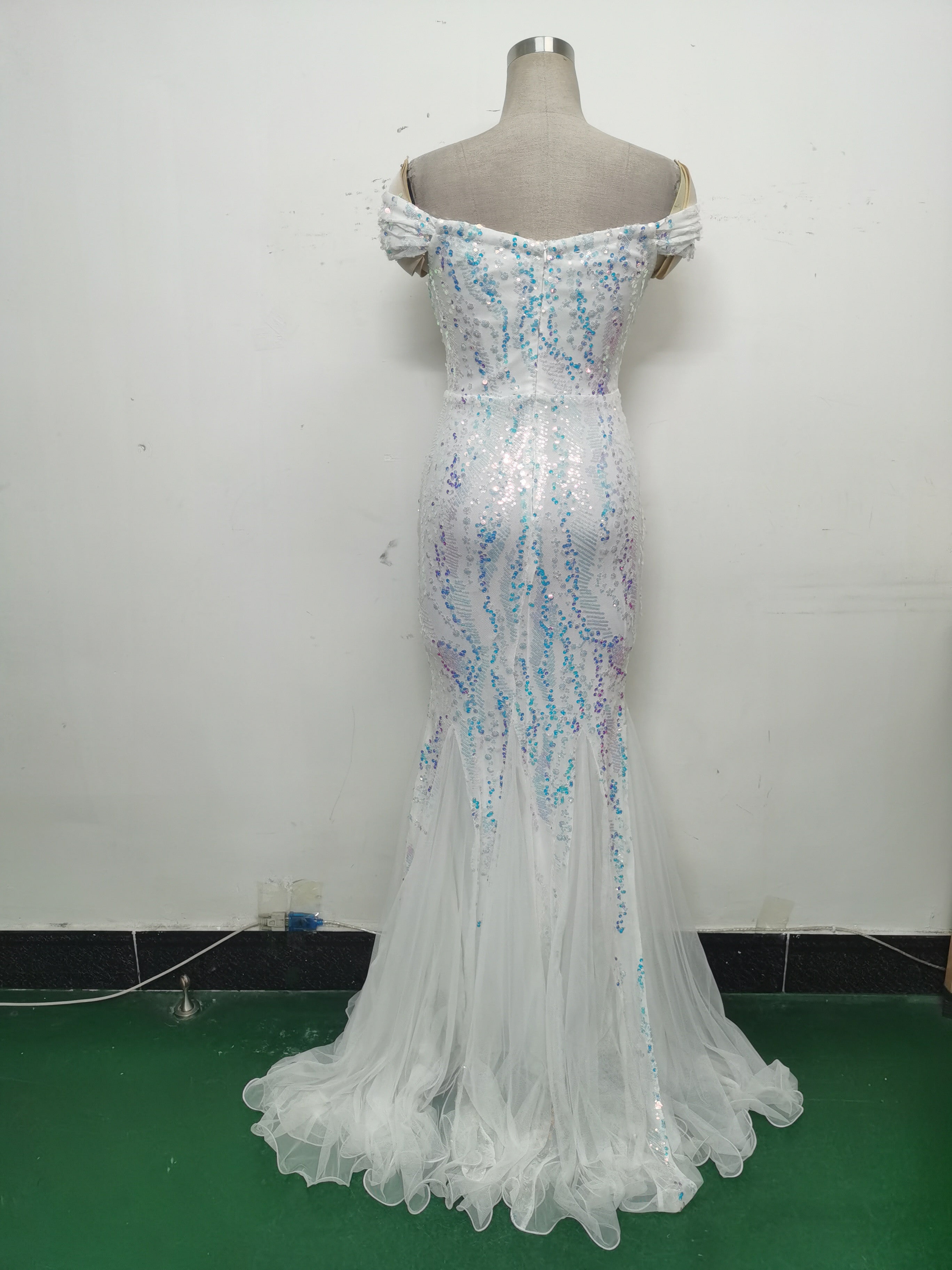 Women Evening Dress Beaded Mesh Beaded Evening Dress 35