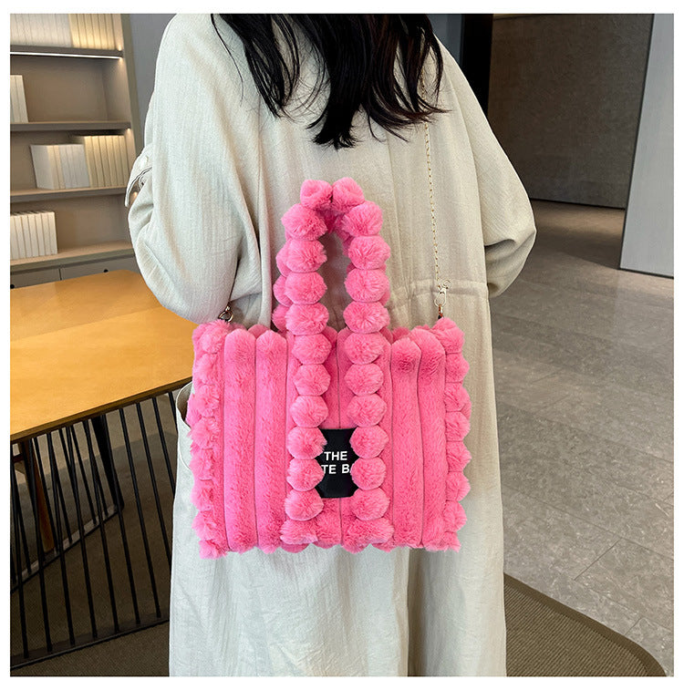 Women winter letter chain shoulder messenger bag tote bag 15