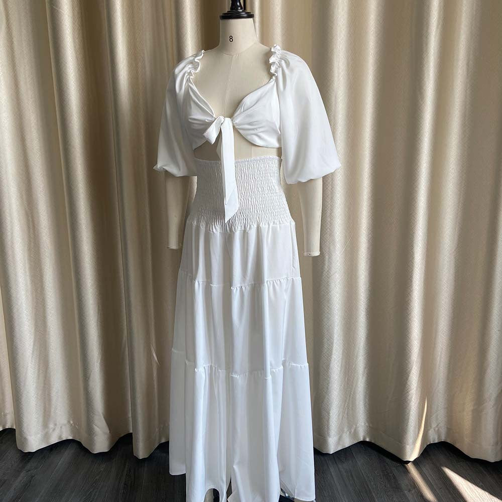 Women Spring Casual V-neck Sleeveless High Waist Solid Cascading Ruffle Loose Plus Size Two Piece Pants Set 13