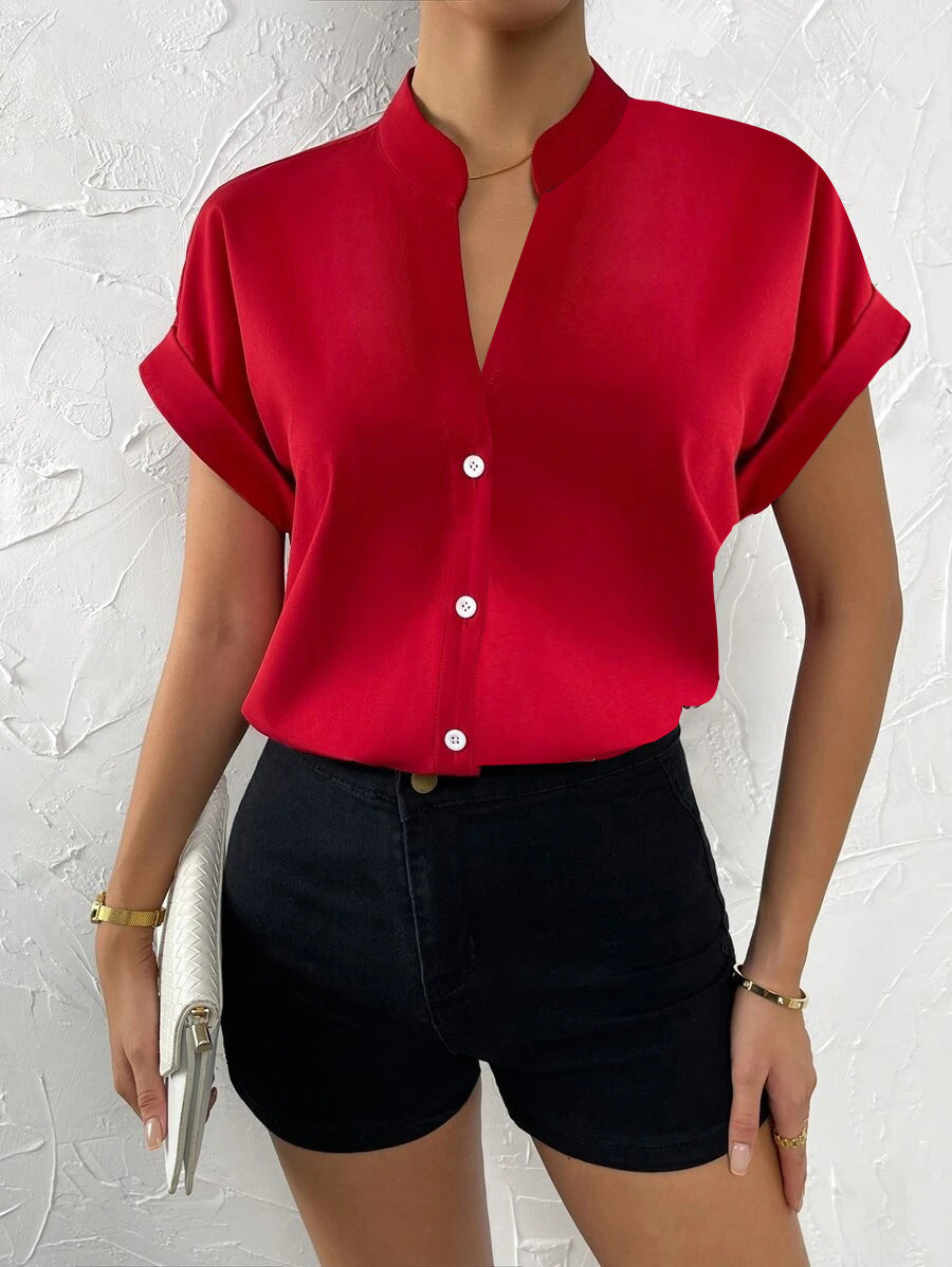 Women summer v-neck shirt 9