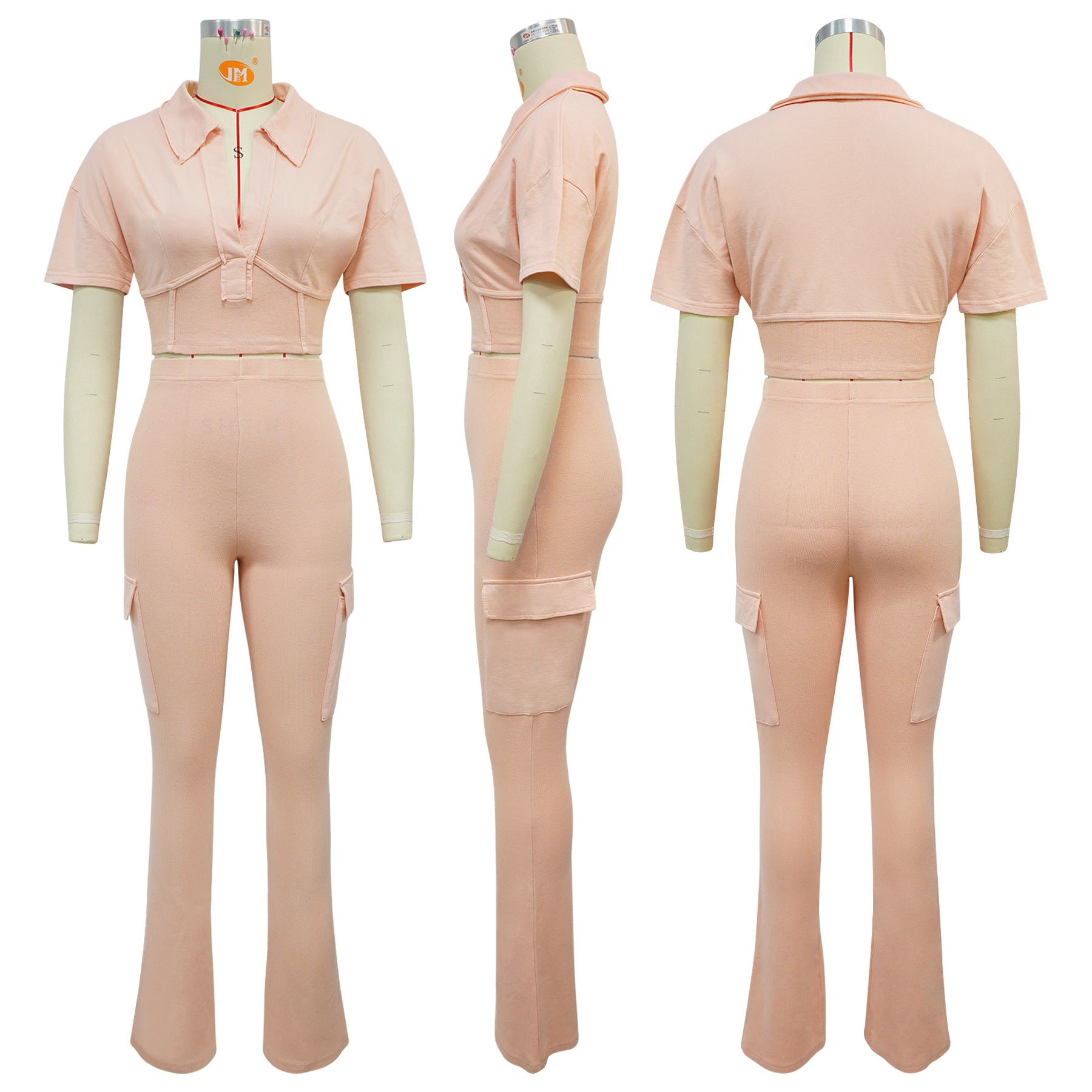 Women Sport Short-Sleeved Top and Pant Two-Piece Set 34