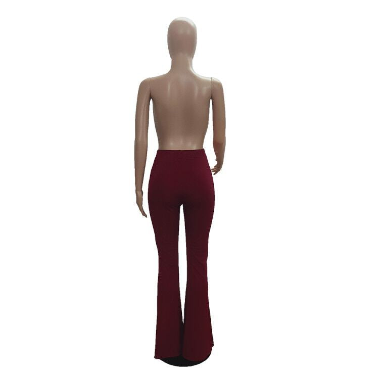 Women's Classic High Waist Slim Cropped Ripped Trousers Women's Pull Up Pants 22