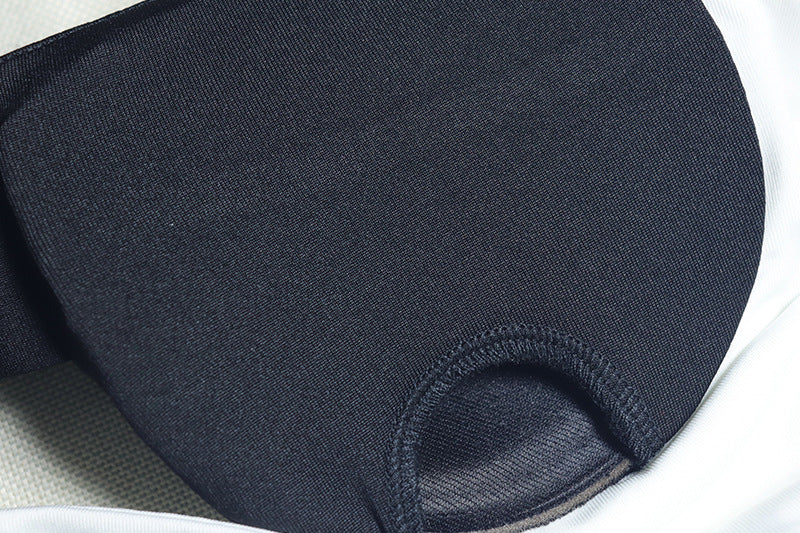 Fashionable women's clothing black and white color matching Low Back strap sleeveless slit long dress 6