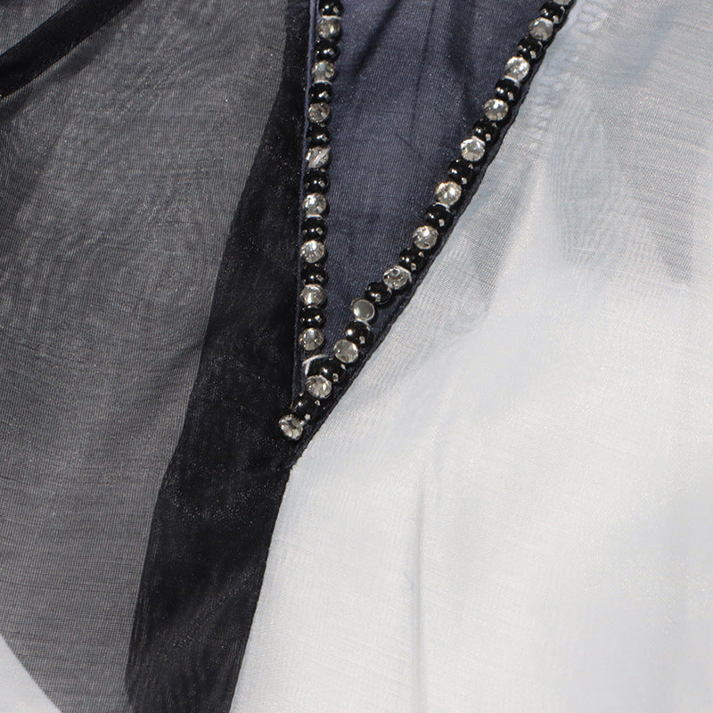 Women Vintage Paint Print Belt V-neck Long Sleeve Dress 28