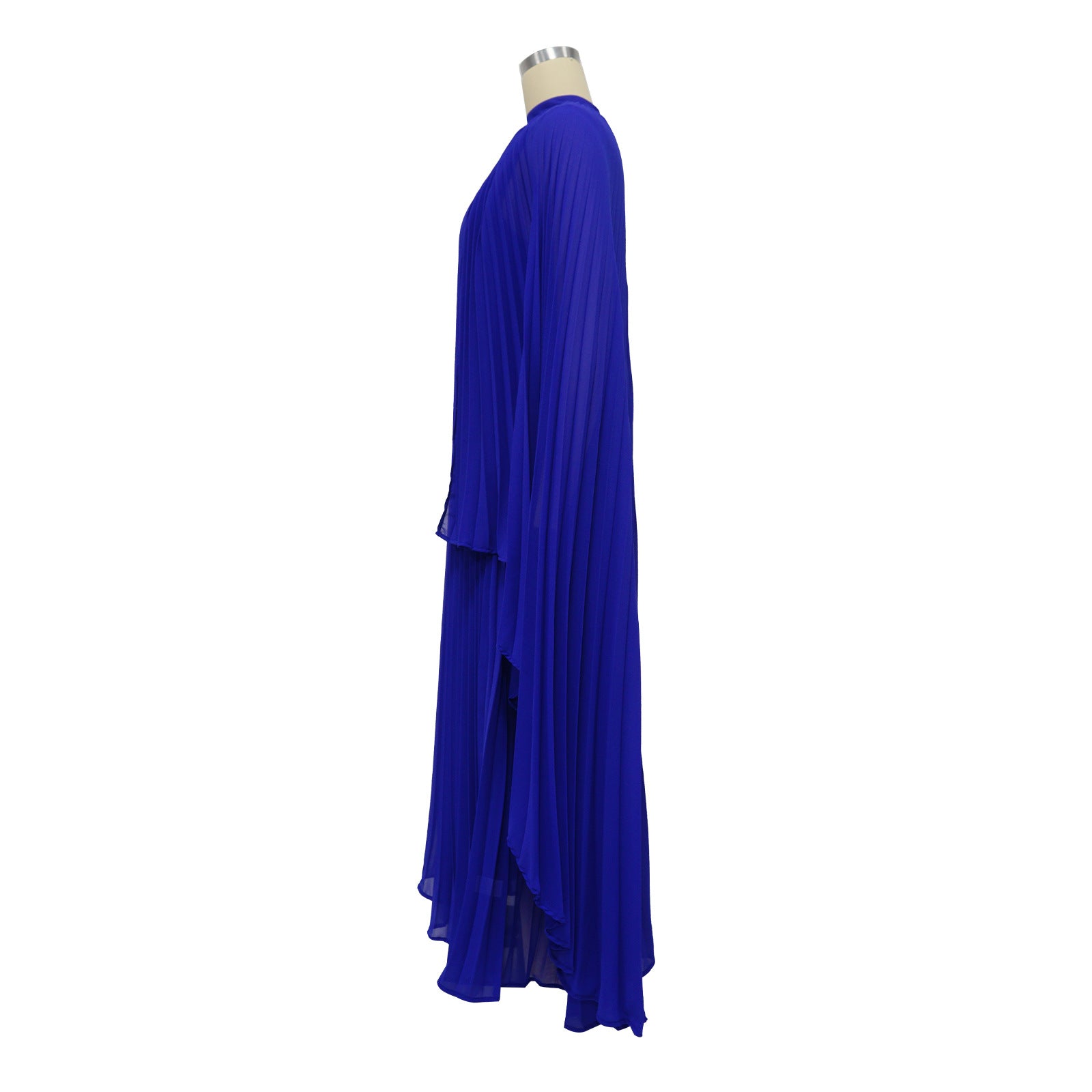 Fashion Women's Solid Color Chiffon Long Pleated Dress 12