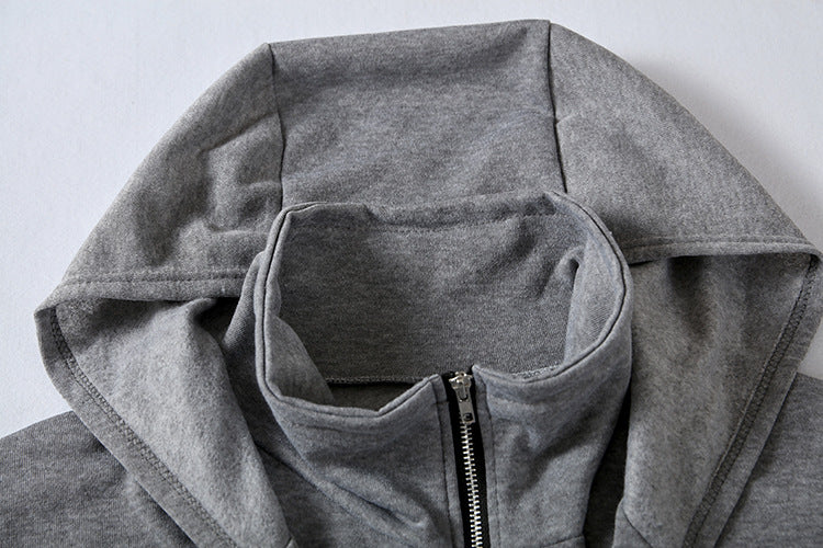 Women Hooded Pocket Zipper Fake Two Piece Loose Jacket Casual Hoodies 17