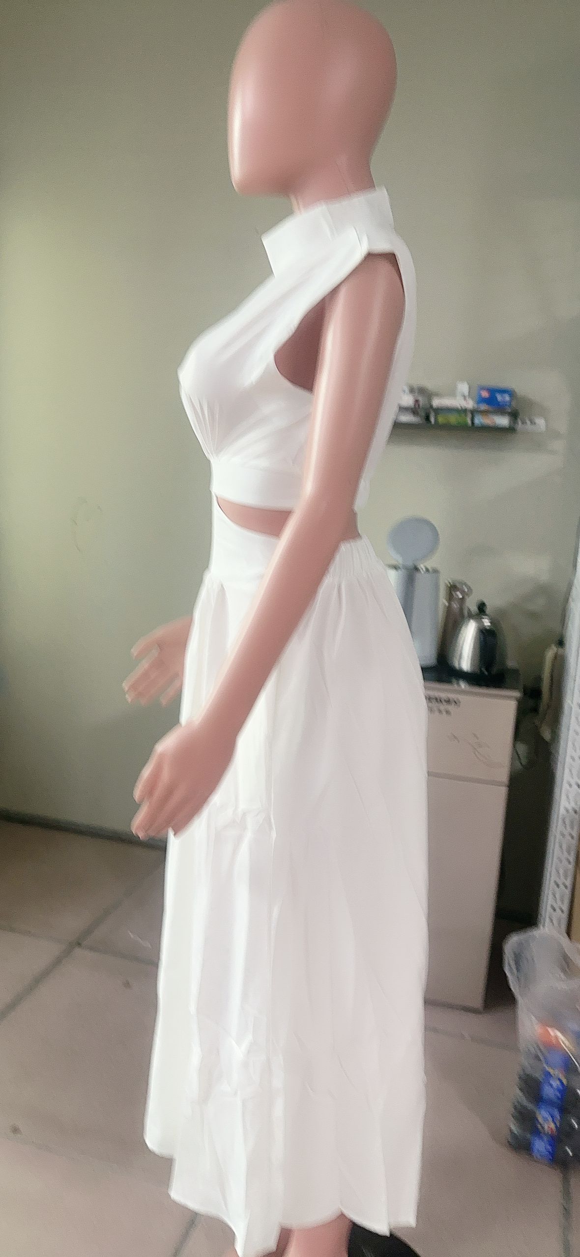 Holidays Style Solid Color Open Waist Sexy Ruffle Maxi Dress 10