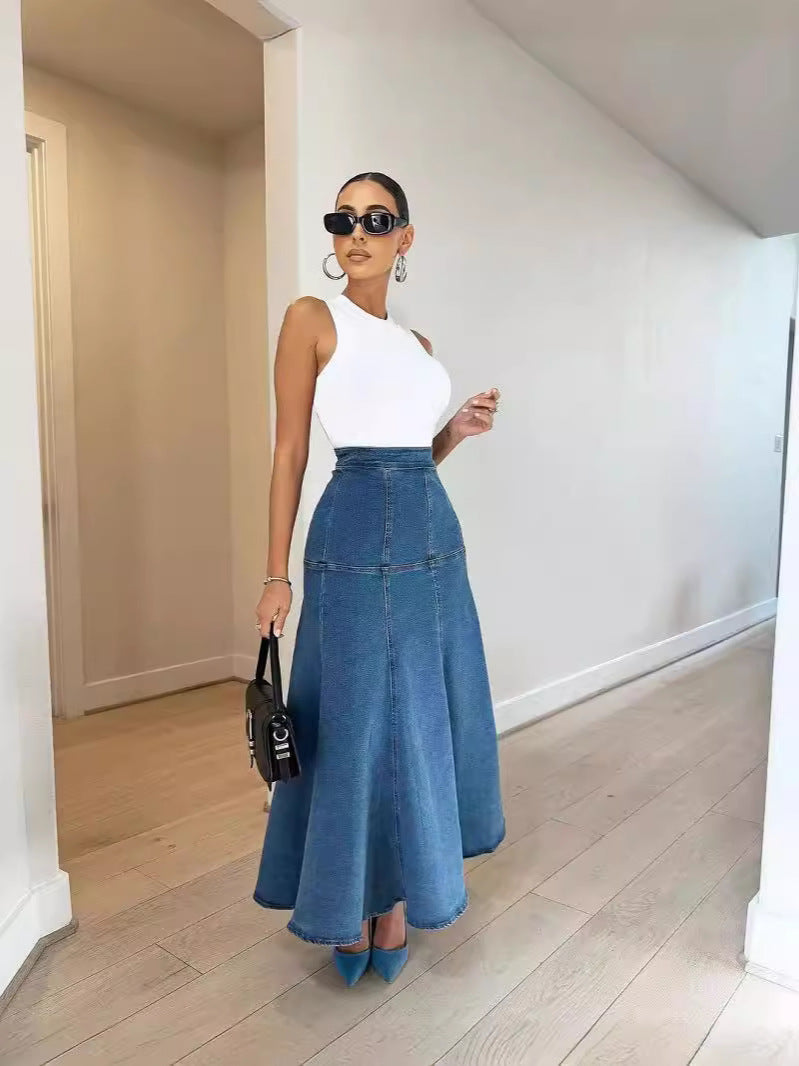 Women Denim Long Skirt 4