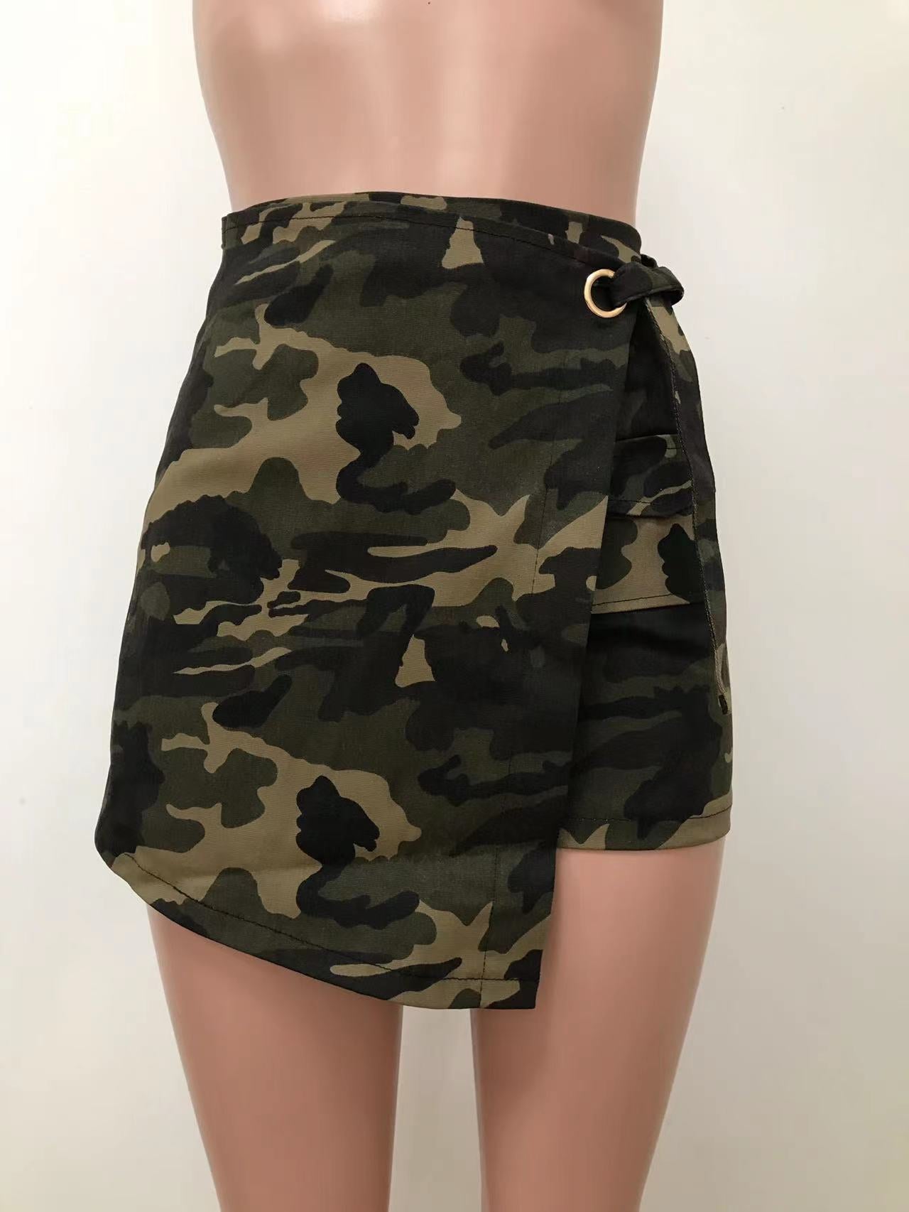 Summer Women's Casual Camo Pocket Shorts 8