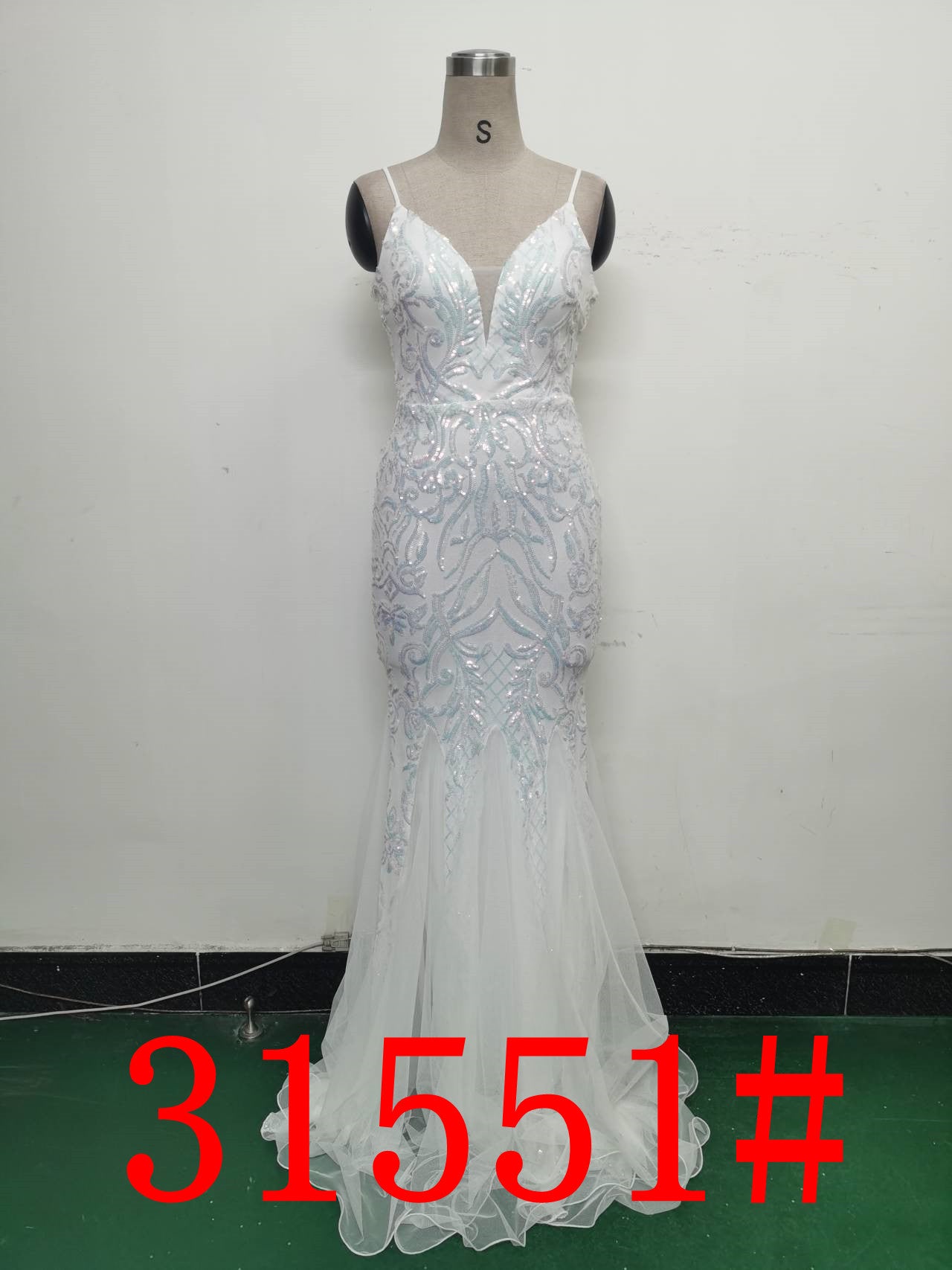 Floral Sequin Mesh Evening Dress 31