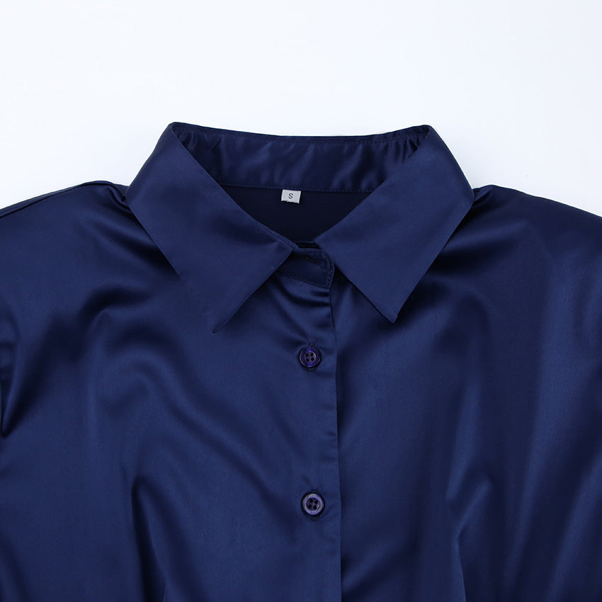 Women long-sleeved shirt dress 9