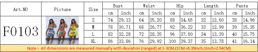 Women's Fashion Casual Printed Camisole Top Shorts Two Piece Set 11