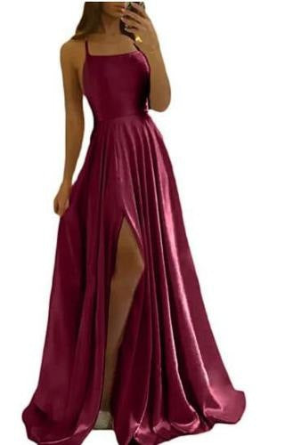 Women Bridesmaid Dresses Sexy Slit Prom Evening Dresses（Processing time need 3-6 days） 6