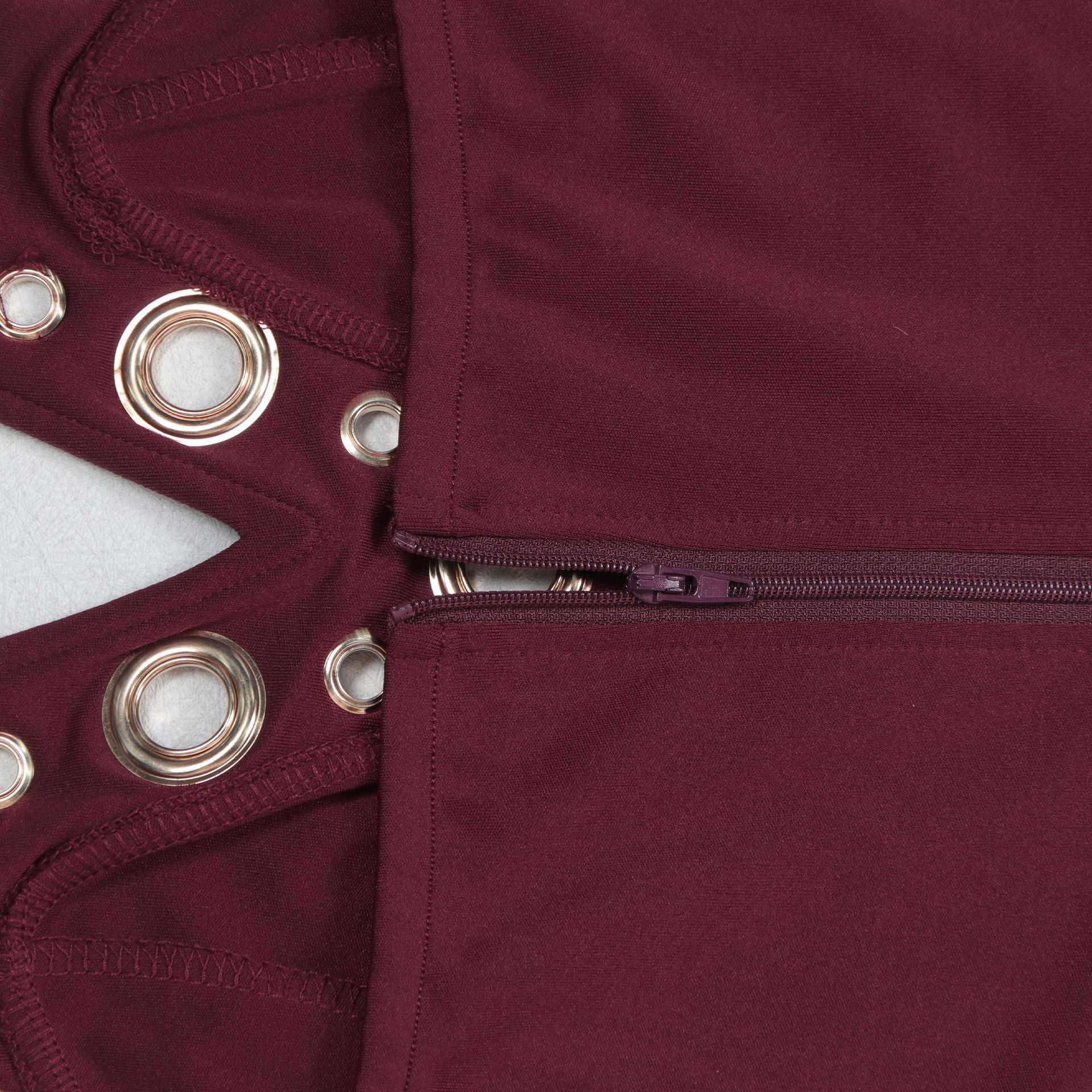 Women elegant elastic metal buckle decorated V-neck Top and Pants two-piece set 35