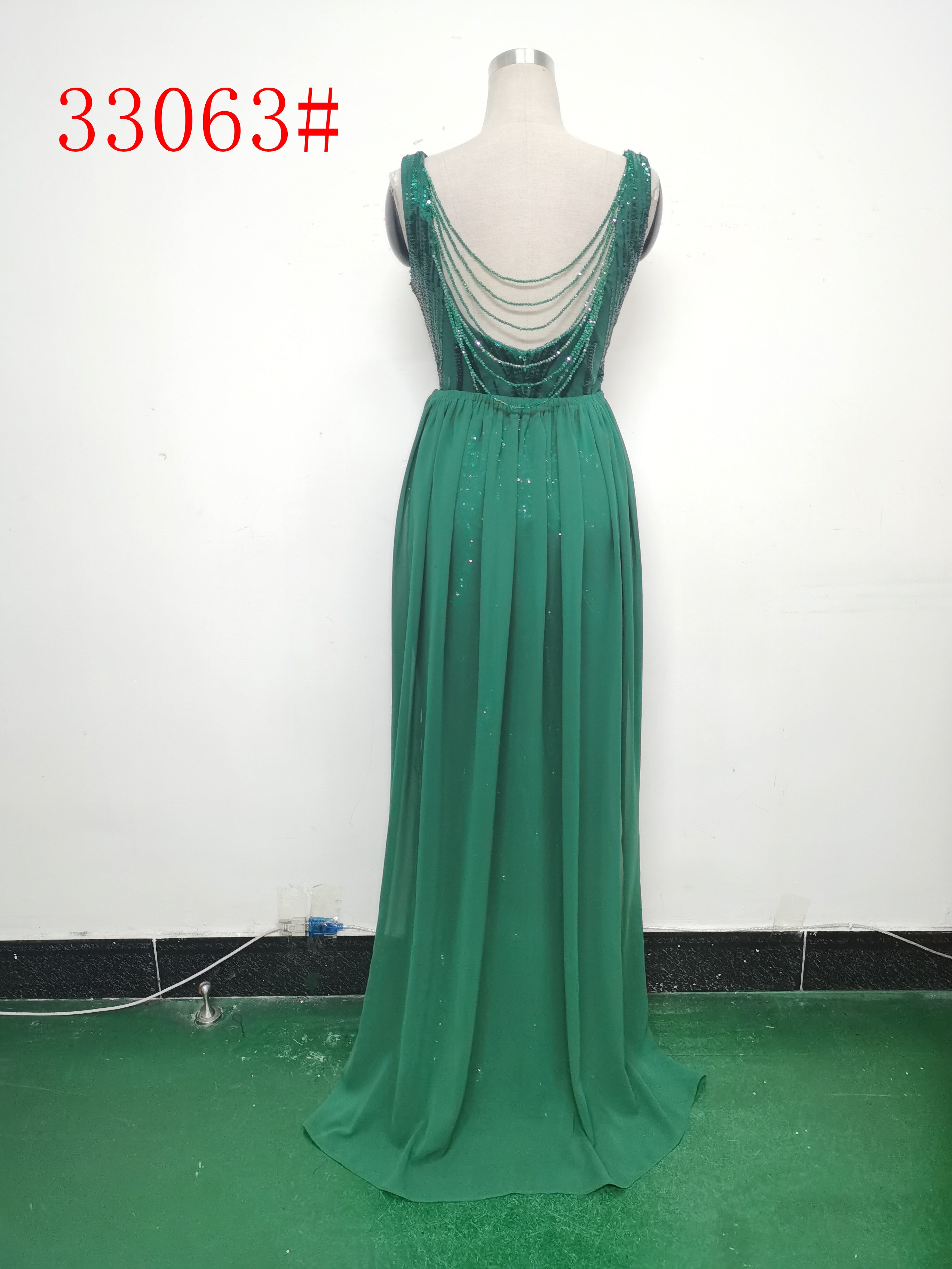Elegant Sequin Rhinestone Chain Evening Dress 20