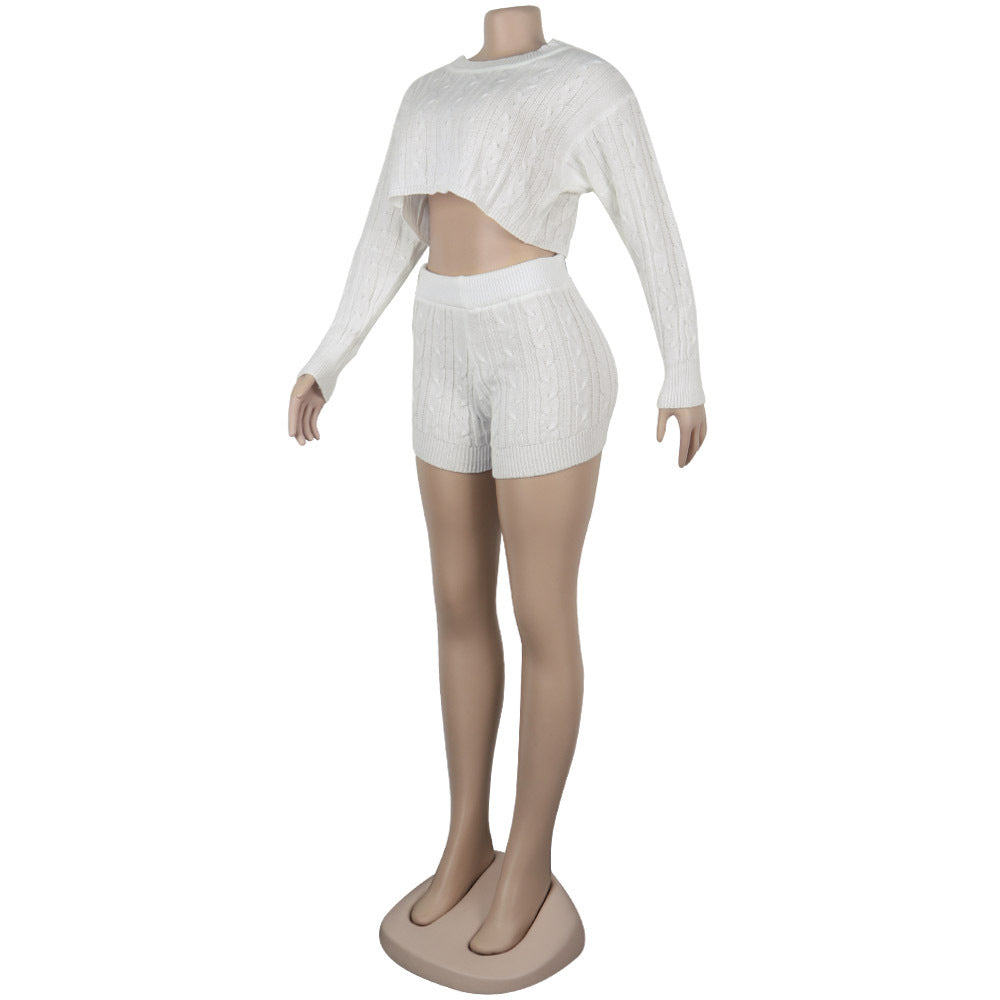 Women's Knit Sweater Shorts Nightclub Two-Piece Set 27