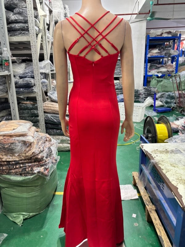 Formal Party Evening Dress Fashion Elegant Long Sexy Straps Slim Mermaid Cocktail Prom Dress 45