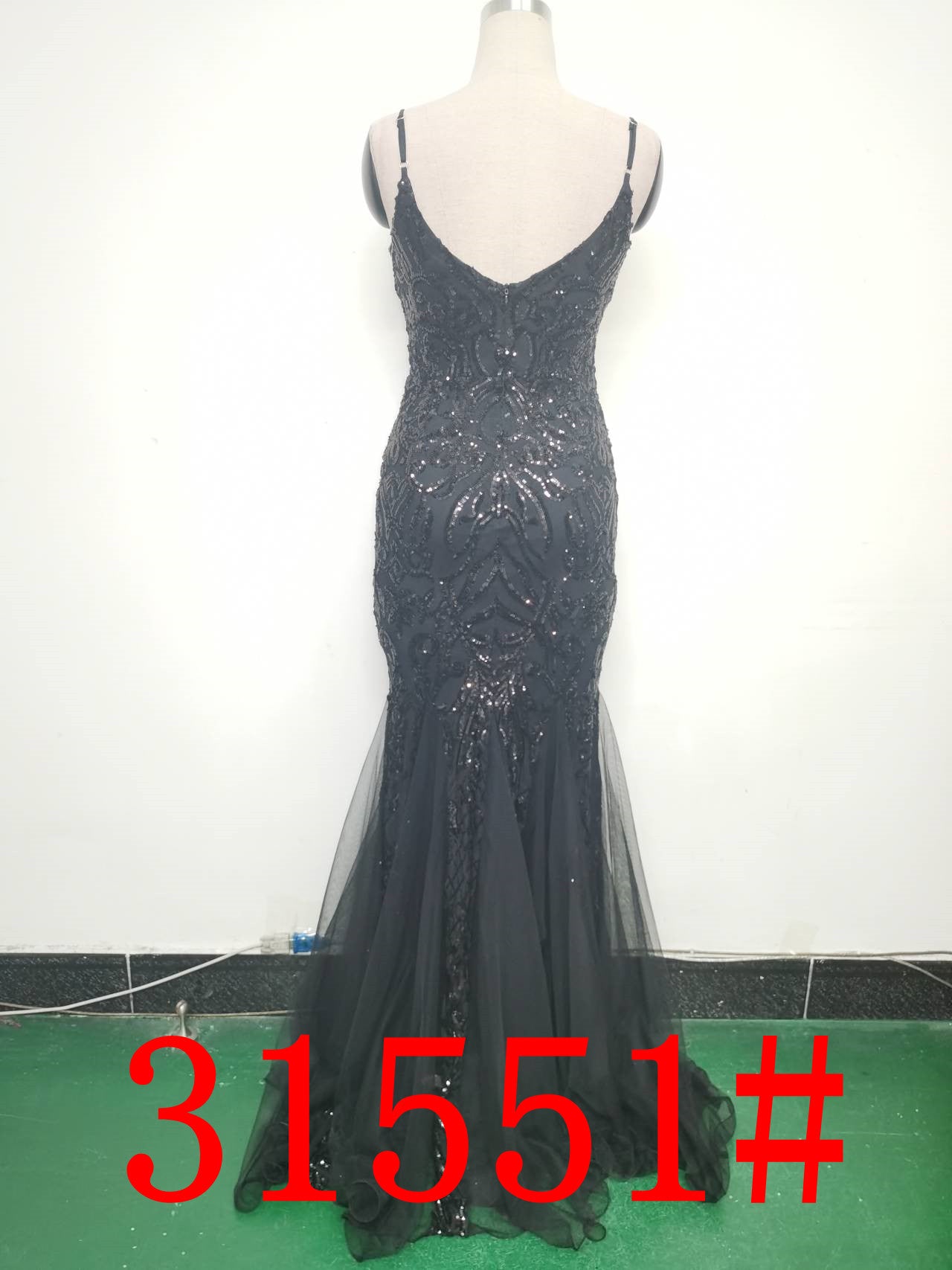 Floral Sequin Mesh Evening Dress 30