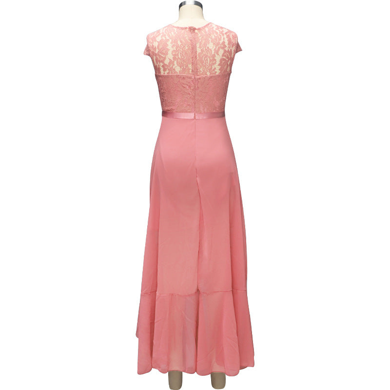 Women v-neck sleeveless lace mesh dress 17