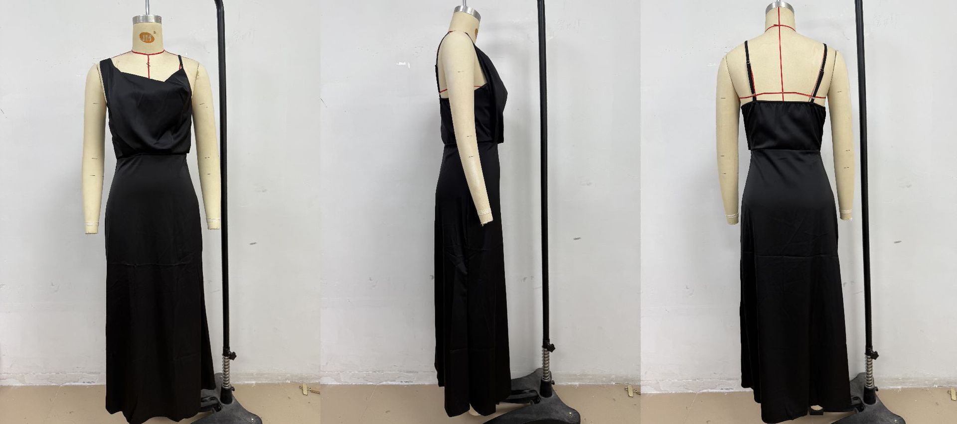 Women Summer Solid Satin Suspender Sexy Dress 28