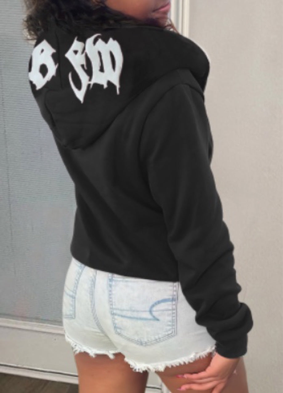 Autumn And Winter Women's Zipper Printed Long Sleeve Hoodies